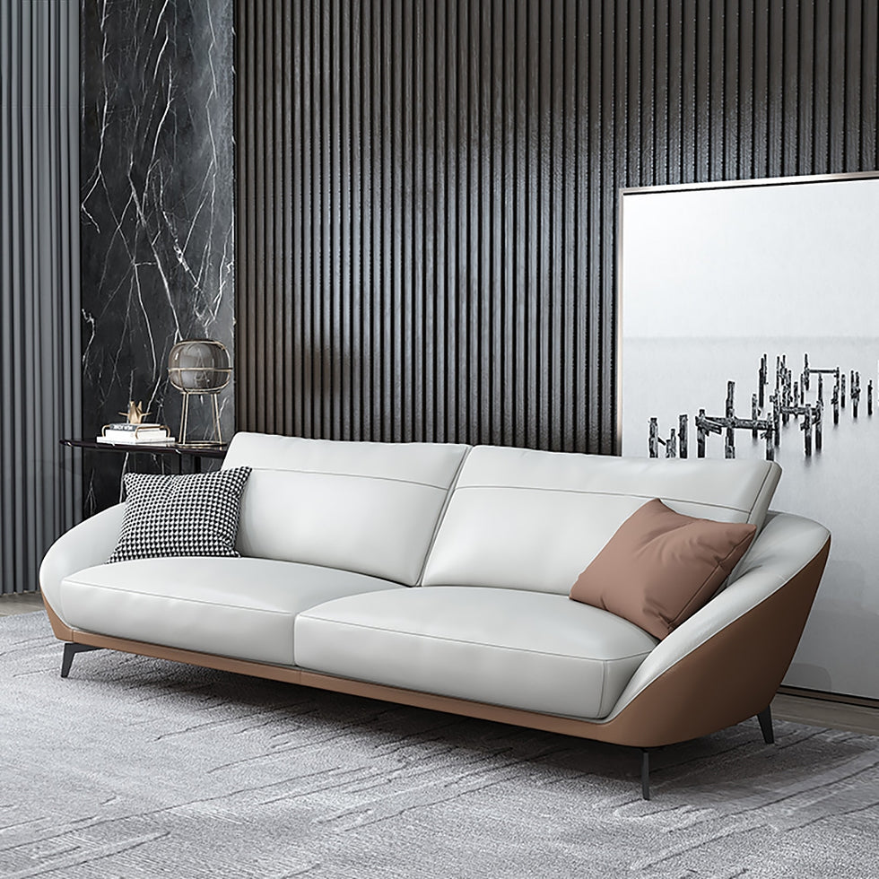 HMR - Leath-Aire Upholstered 3-Seater Sofa in 79"W, White