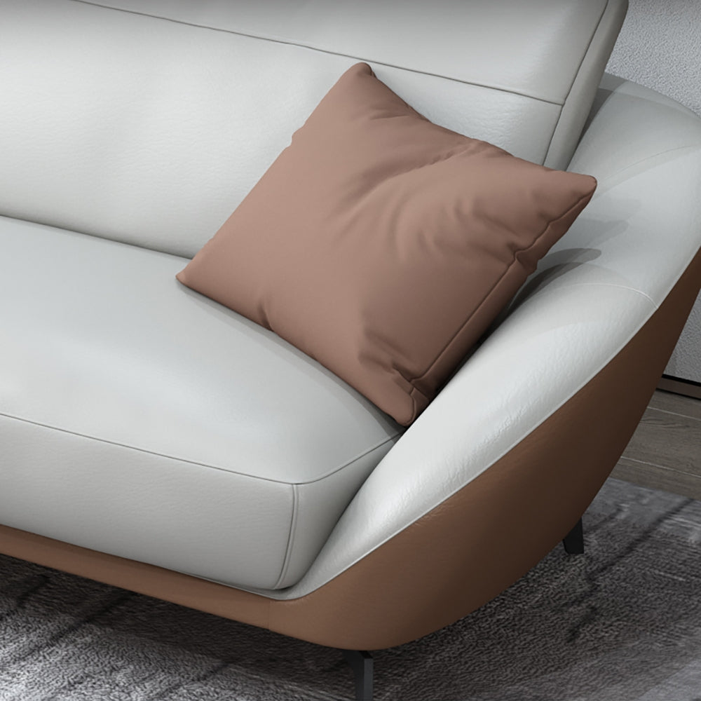 HMR - Leath-Aire Upholstered 3-Seater Sofa in 79"W, White