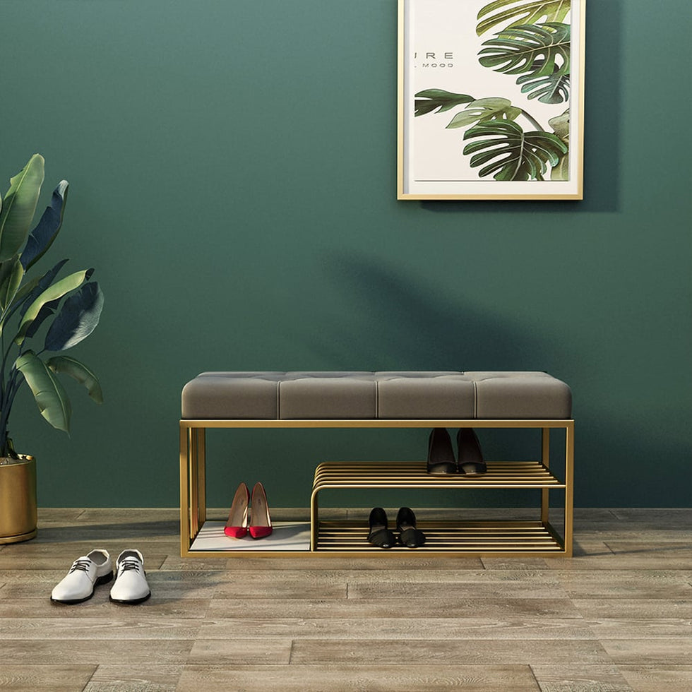 HMR - Bench with Velvet Upholstered