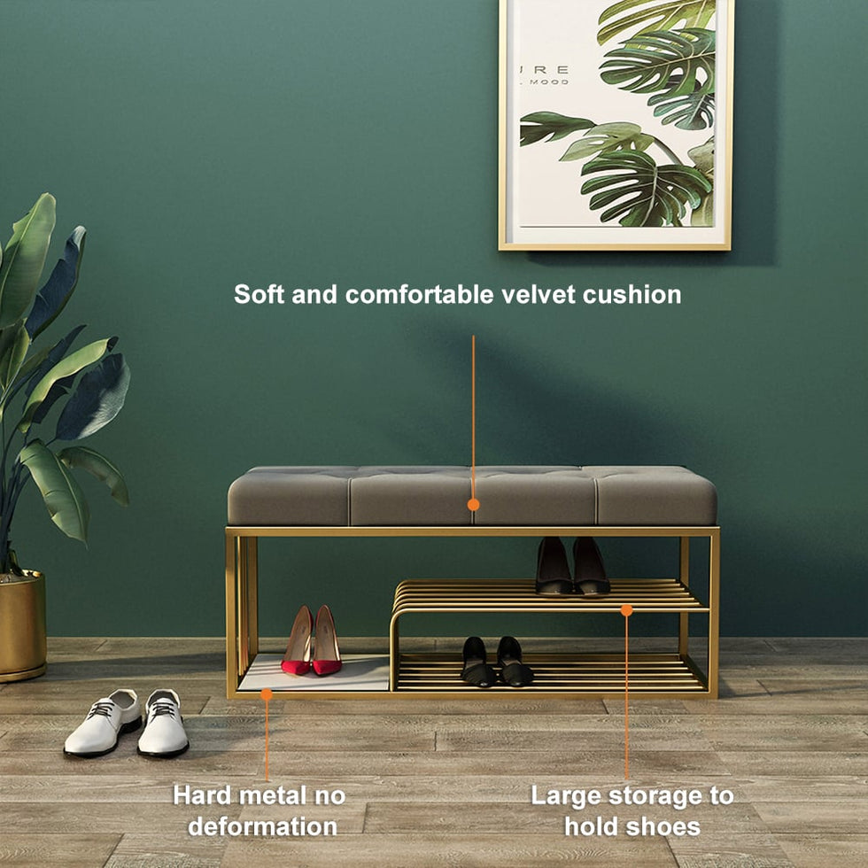 HMR - Bench with Velvet Upholstered