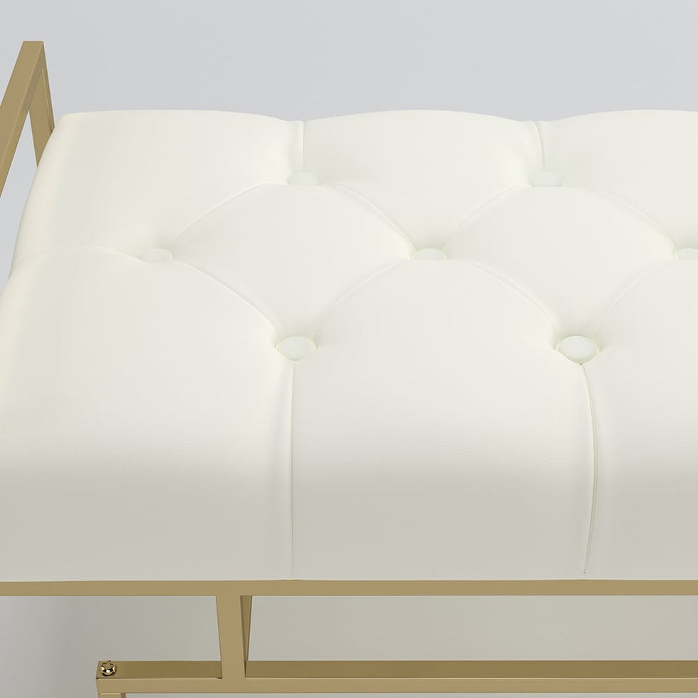 HMR - Modern Bench with Leather Upholstered