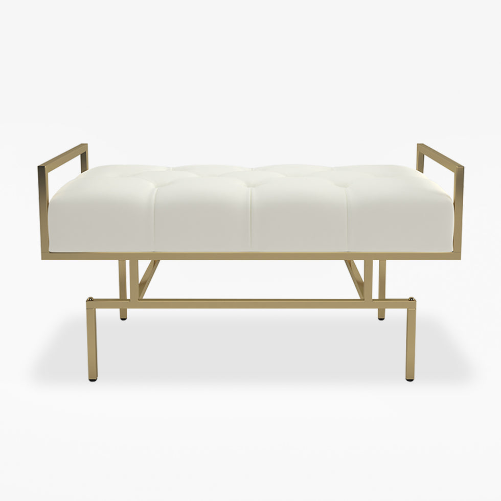HMR - Modern Bench with Leather Upholstered