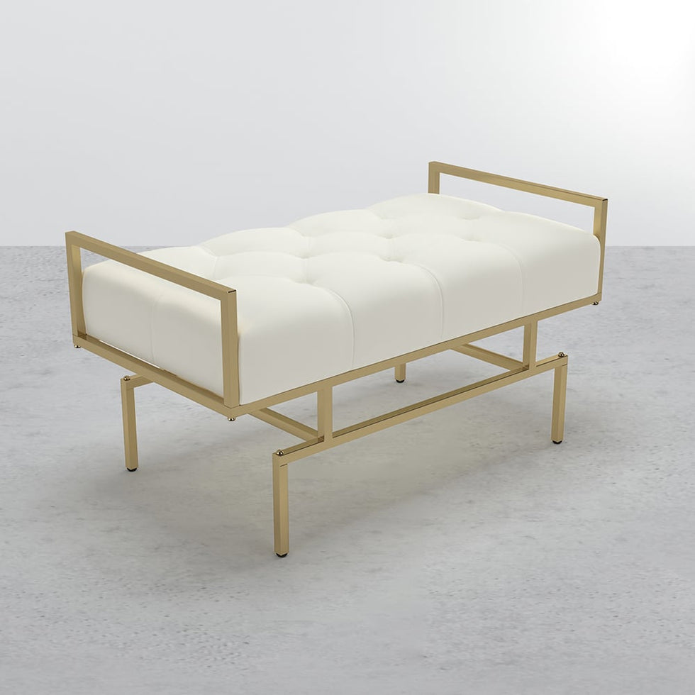 HMR - Modern Bench with Leather Upholstered