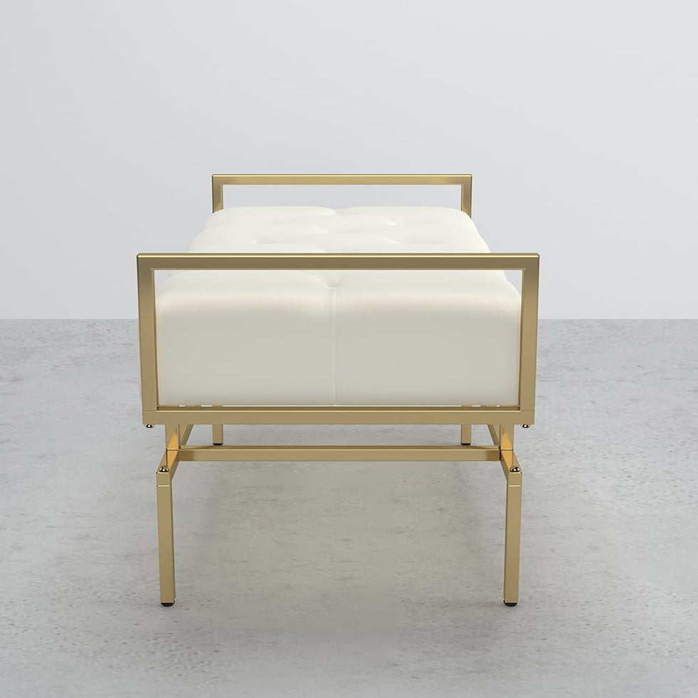 HMR - Modern Bench with Leather Upholstered