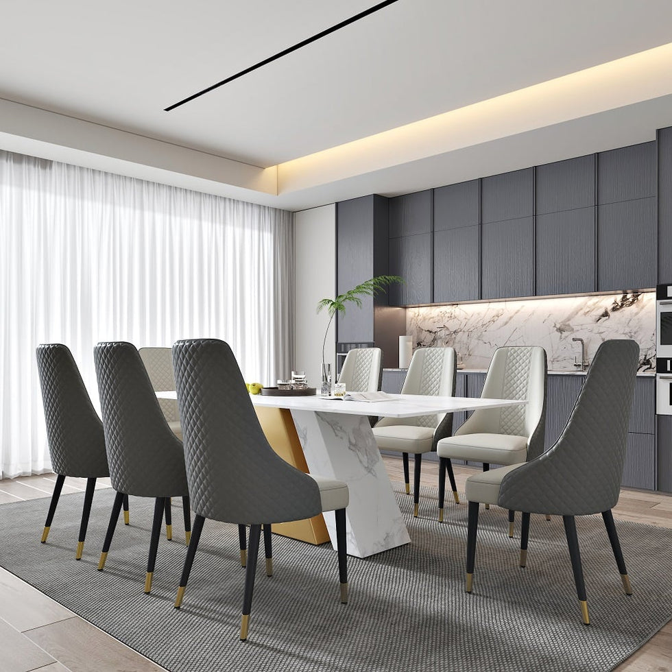 HMR - Luxury 79" Rectangle Dining Table for 6-8 People
