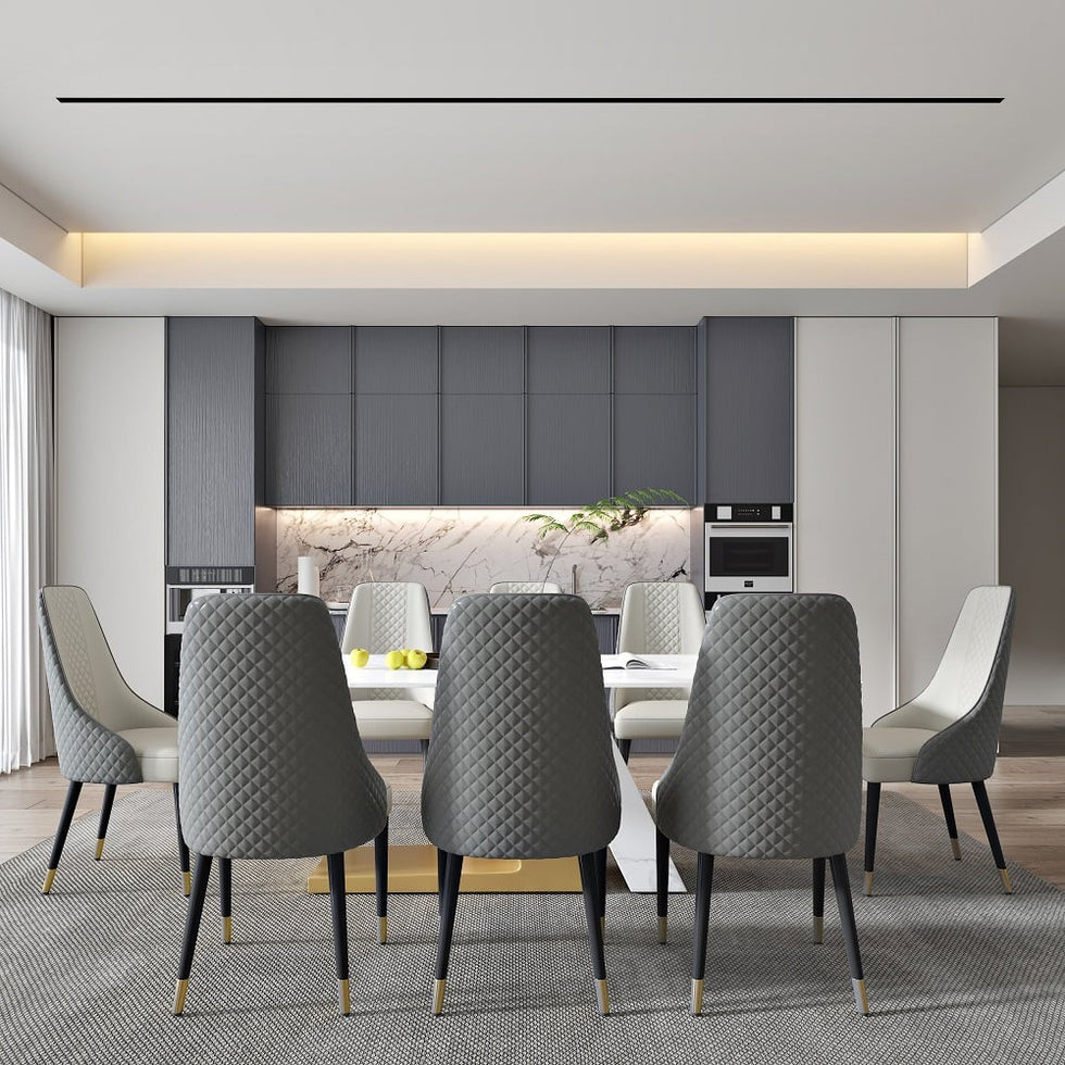 HMR - Luxury 79" Rectangle Dining Table for 6-8 People