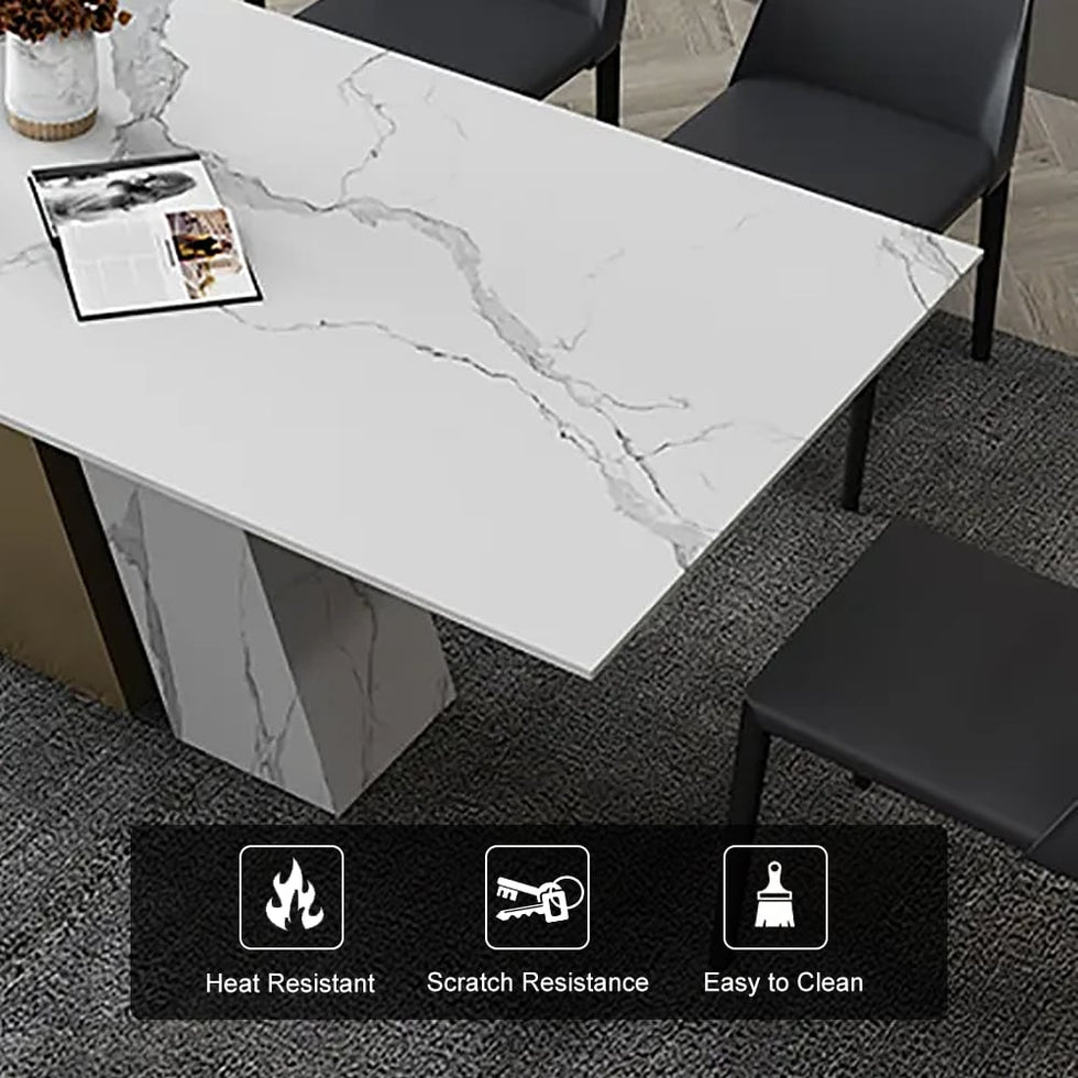 HMR - Luxury 79" Rectangle Dining Table for 6-8 People