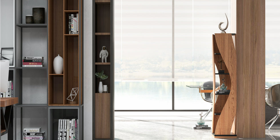 HMR - Loft Geometric Narrow Bookshelf