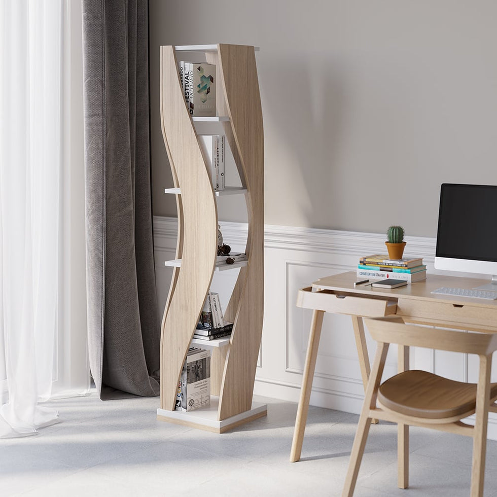 HMR - Loft Geometric Narrow Bookshelf