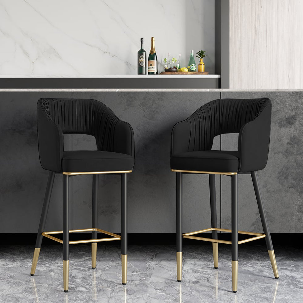 HMR - Modern 43" Bar Stools with Velvet Upholstery