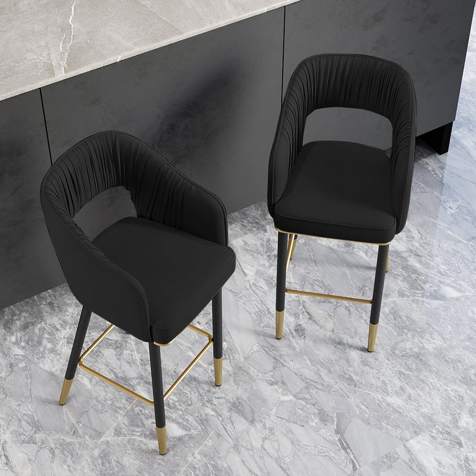 HMR - Modern 43" Bar Stools with Velvet Upholstery