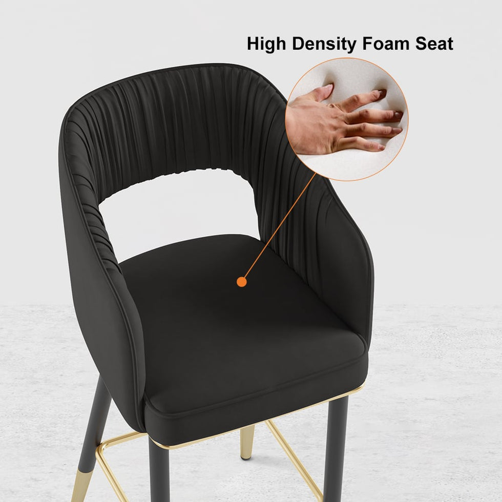 HMR - Modern 43" Bar Stools with Velvet Upholstery