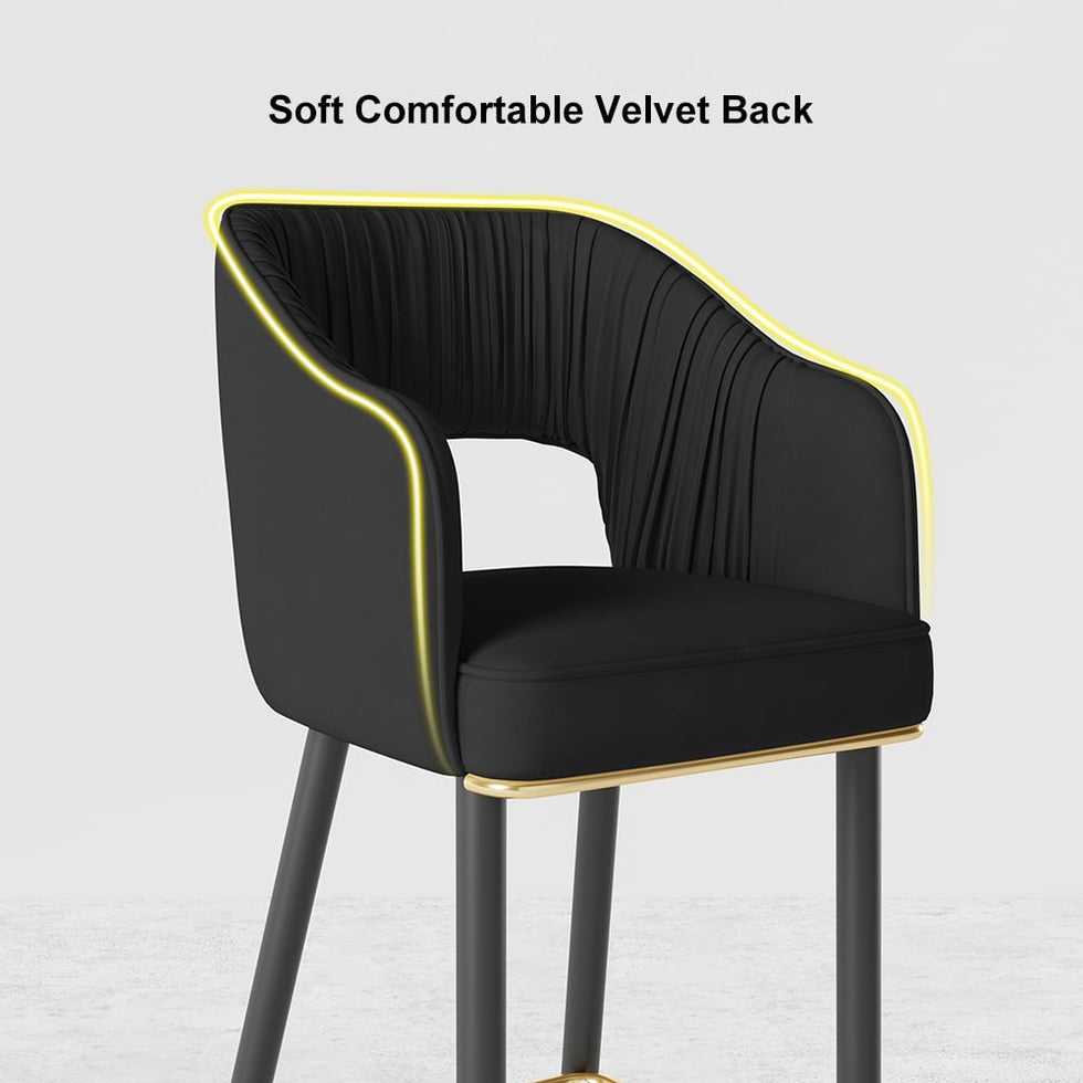 HMR - Modern 43" Bar Stools with Velvet Upholstery