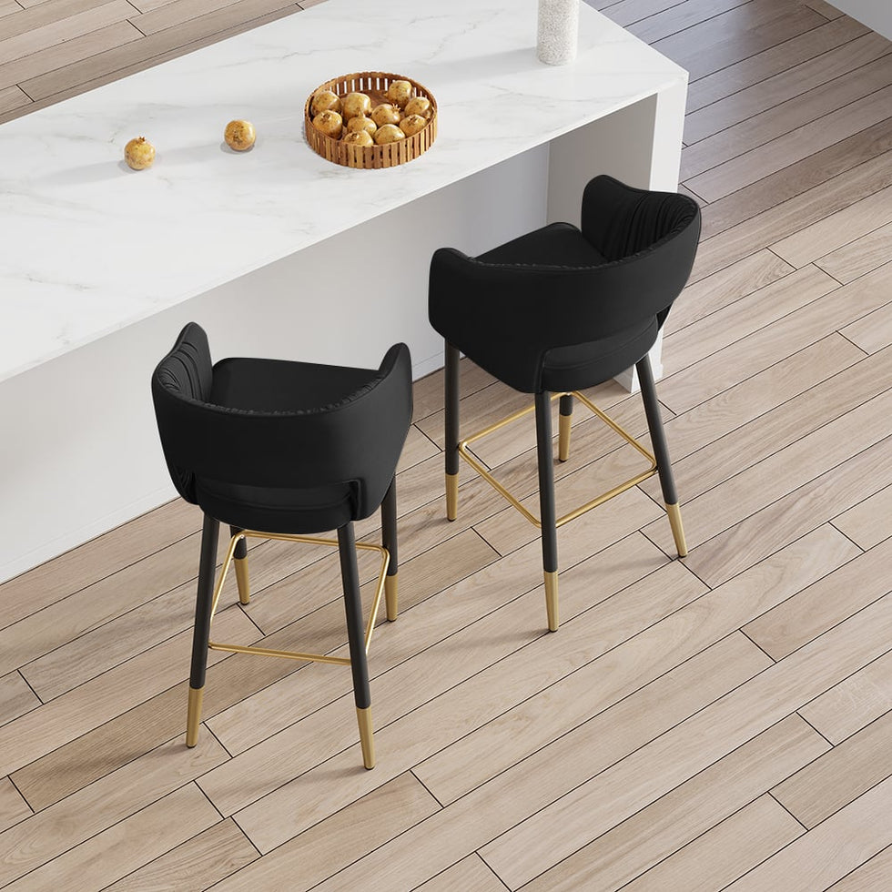 HMR - Modern 43" Bar Stools with Velvet Upholstery