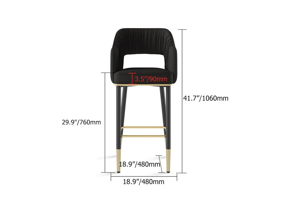 HMR - Modern 43" Bar Stools with Velvet Upholstery