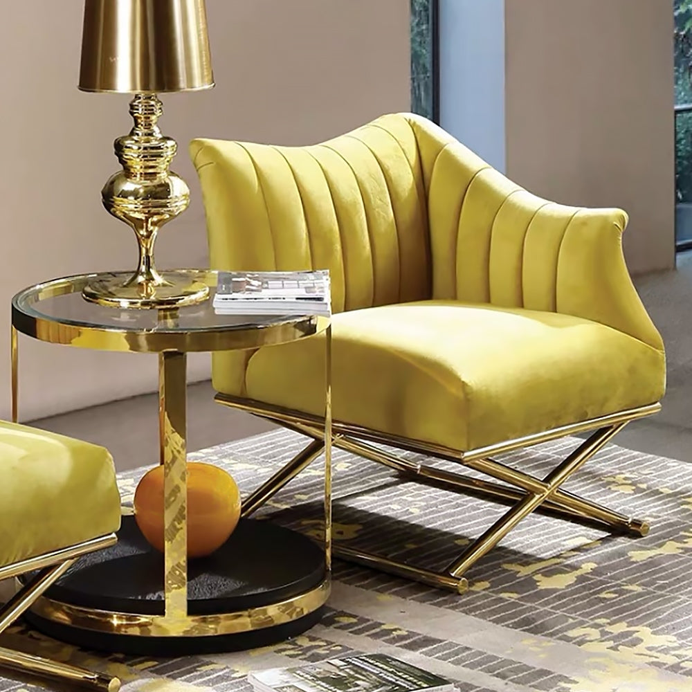 HMR - Accent Chair with Velvet Upholstery