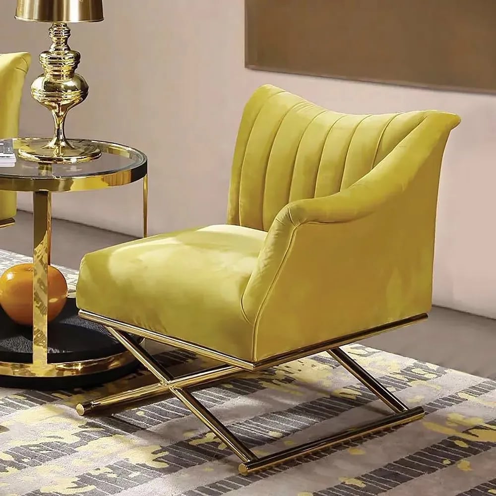 HMR - Accent Chair with Velvet Upholstery