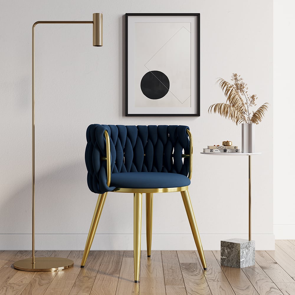 HMR - Sweave Nordic Barrel Dining Chair with Velvet Upholstery (Set of 1)