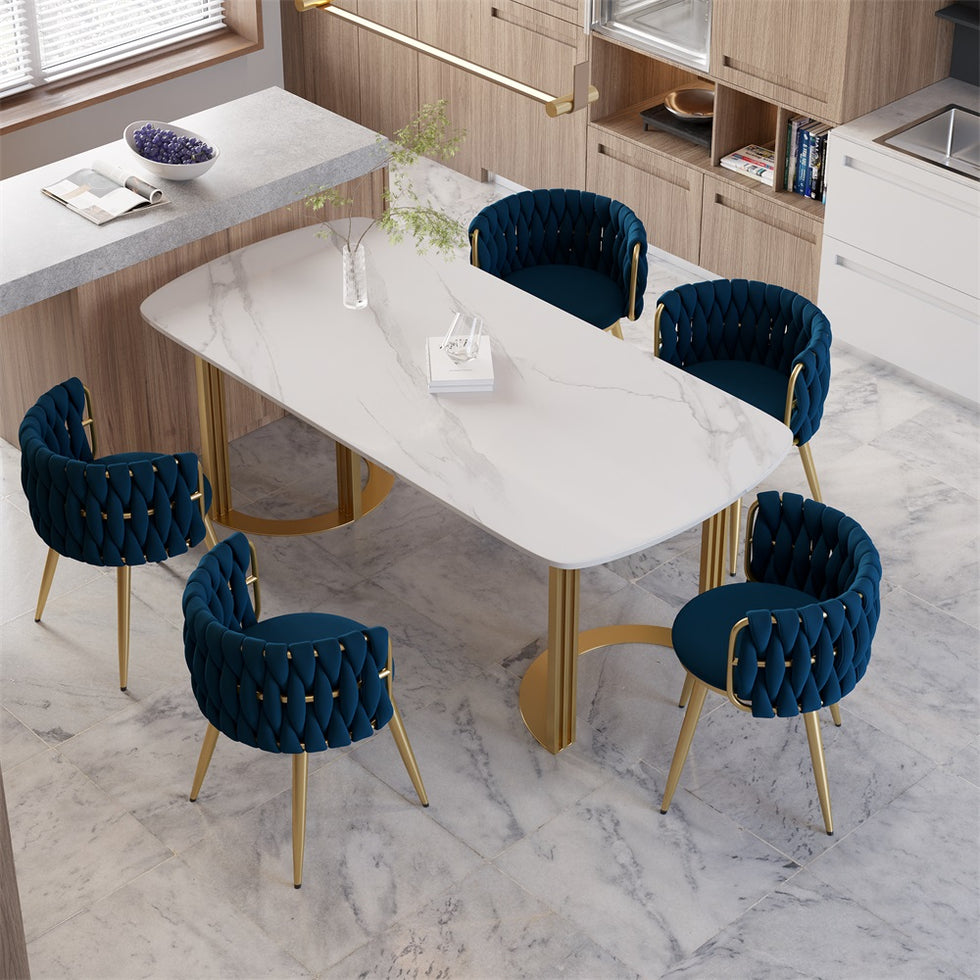HMR - Sweave Nordic Barrel Dining Chair with Velvet Upholstery (Set of 1)