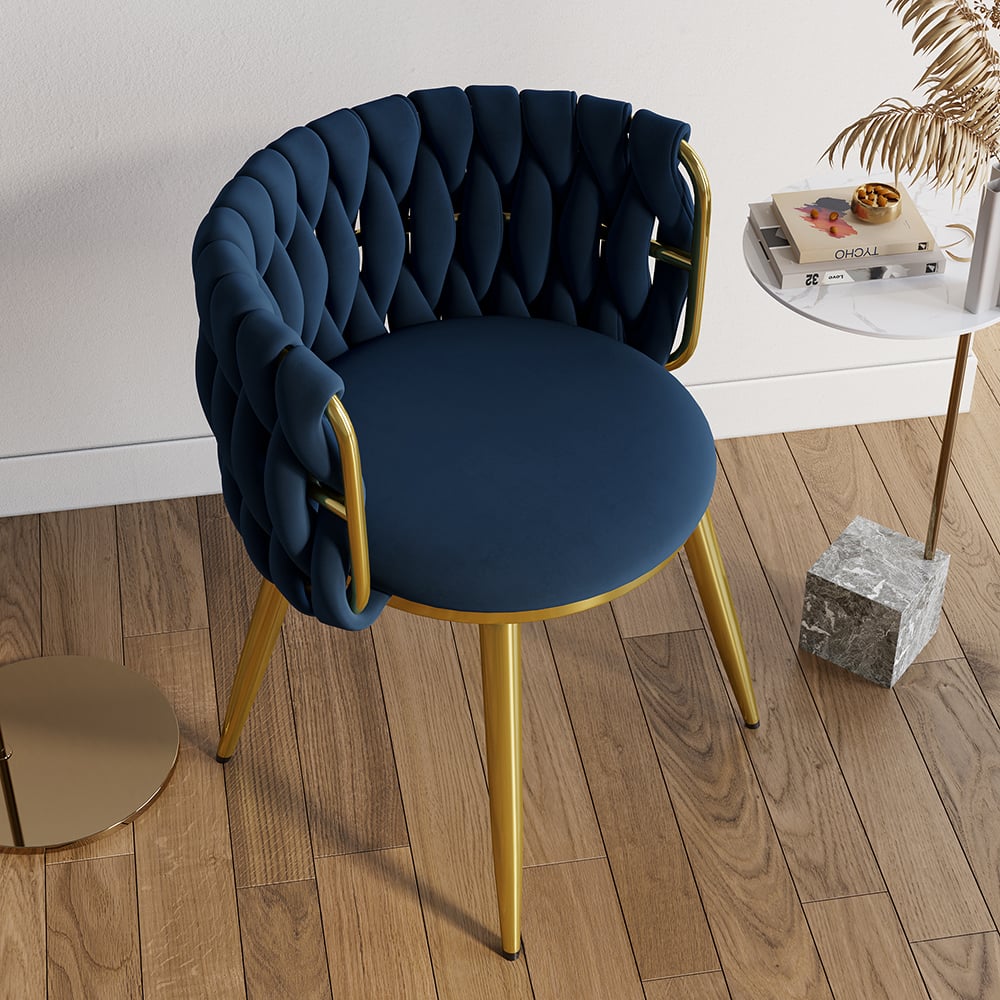 HMR - Sweave Nordic Barrel Dining Chair with Velvet Upholstery (Set of 1)