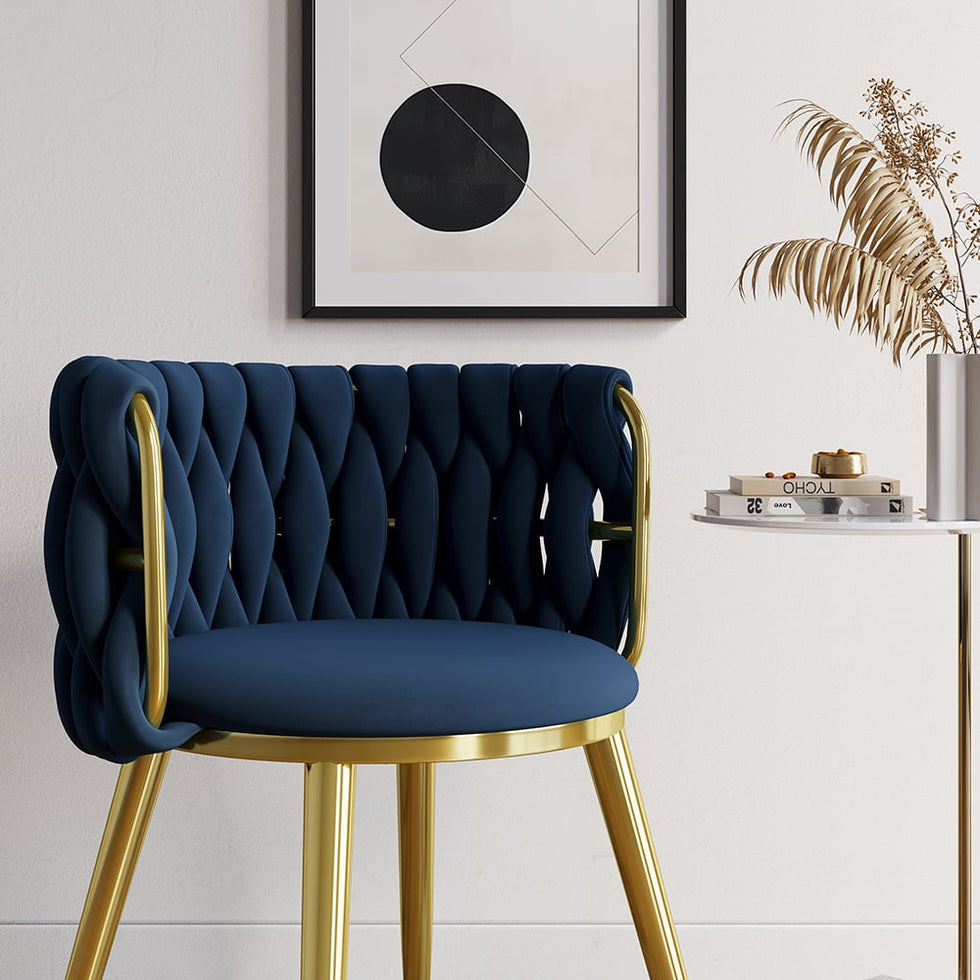 HMR - Sweave Nordic Barrel Dining Chair with Velvet Upholstery (Set of 1)