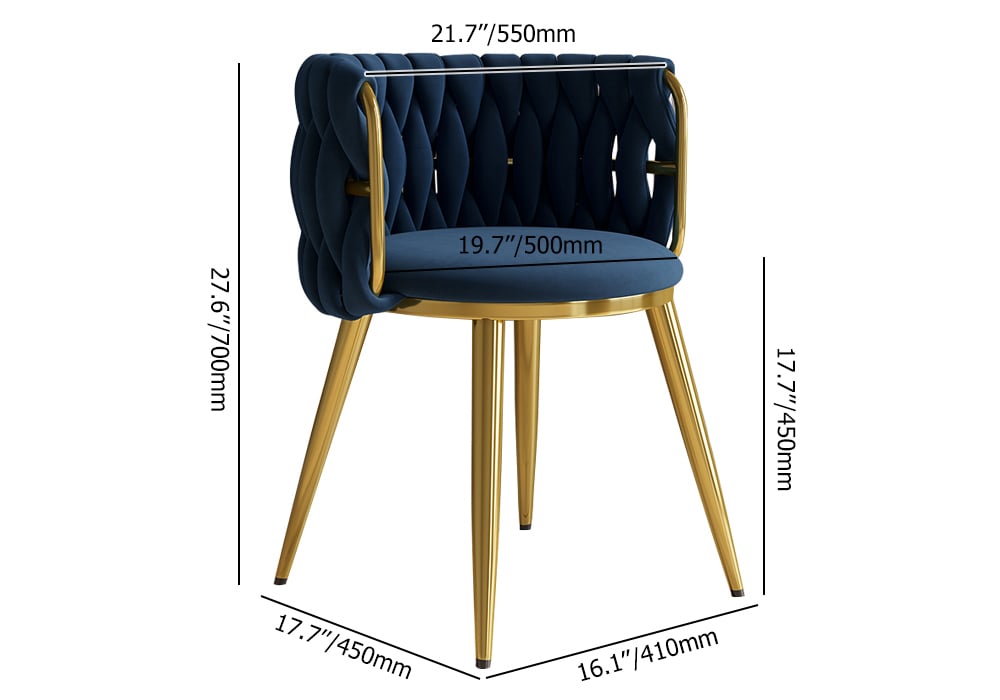 HMR - Sweave Nordic Barrel Dining Chair with Velvet Upholstery (Set of 1)