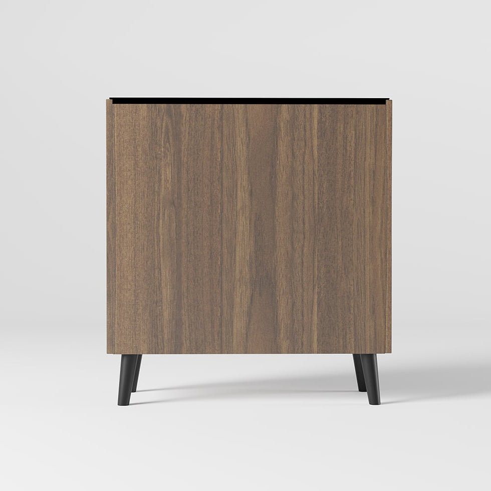 HMR - Entryway Shoe Storage Cabinet with 2 Doors and 5 Shelves (for 14 Pairs) in Walnut