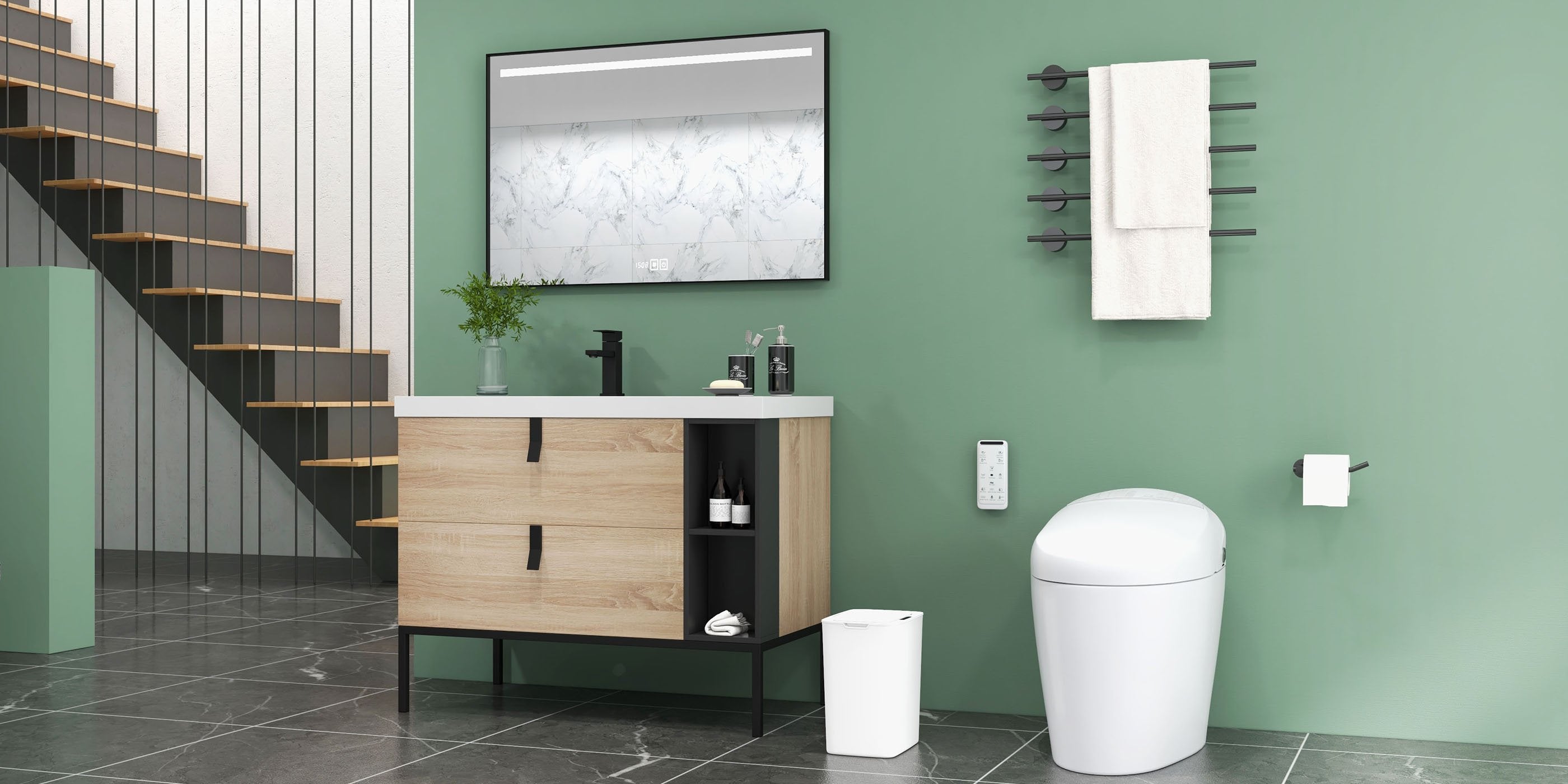 HMR - Intelligent Touchless Sensor Trash Can with Odor-Absorbing Deodorizer Area