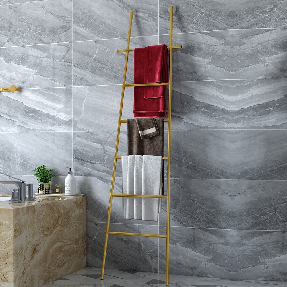 HMR - Modern Freestanding Bath Ladder Storage Towel Rack