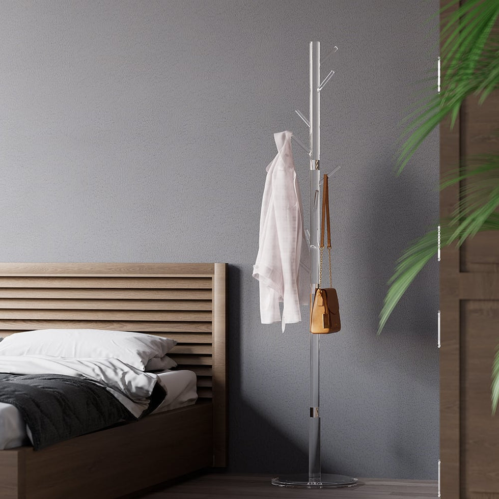 HMR - Minimalist 61" Tree Coat Rack Stand with 8 Hooks