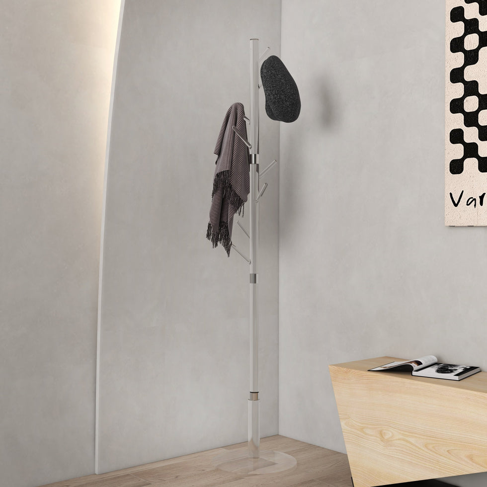 HMR - Minimalist 61" Tree Coat Rack Stand with 8 Hooks