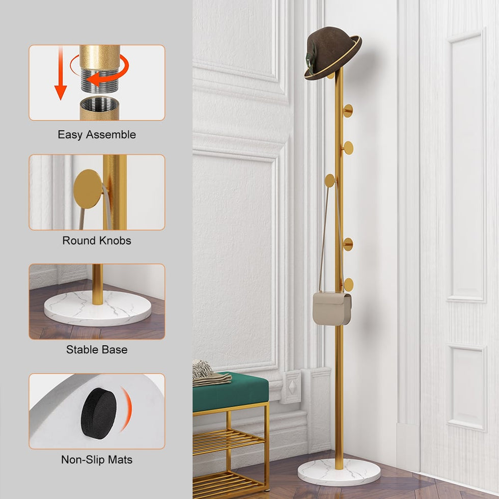 HMR - Modern Coat Rack with Button Hooks