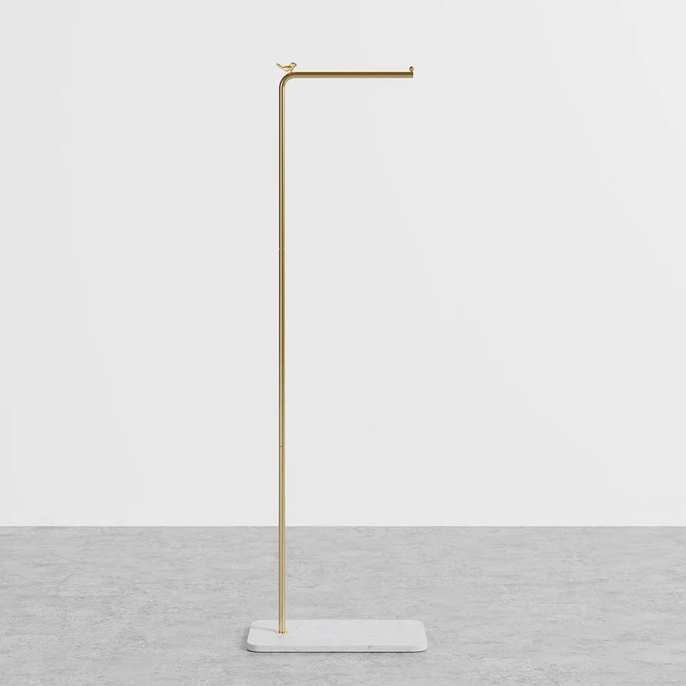HMR - Modern Corner Clothing Garment Rack with Marble Base