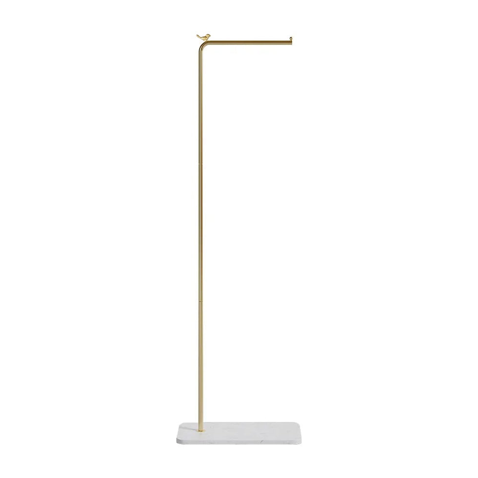 HMR - Modern Corner Clothing Garment Rack with Marble Base