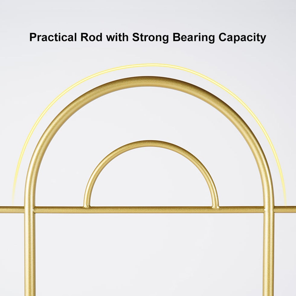 HMR - Modern Freestanding Rail Cloth Rack with Marble Base