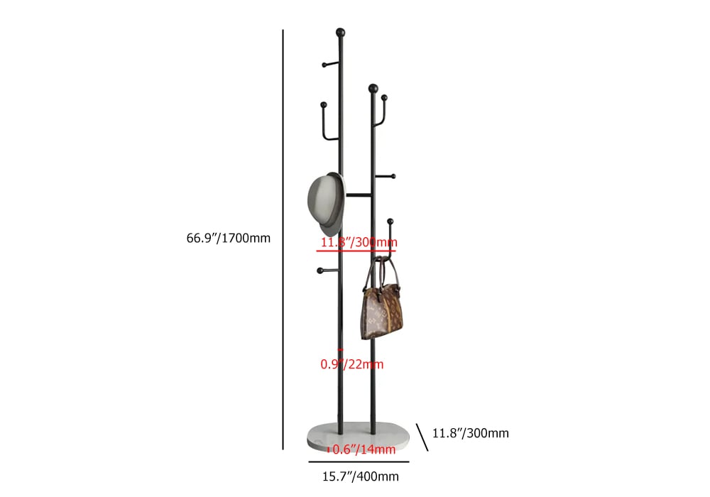HMR - Standing Coat Rack with 7 Hooks