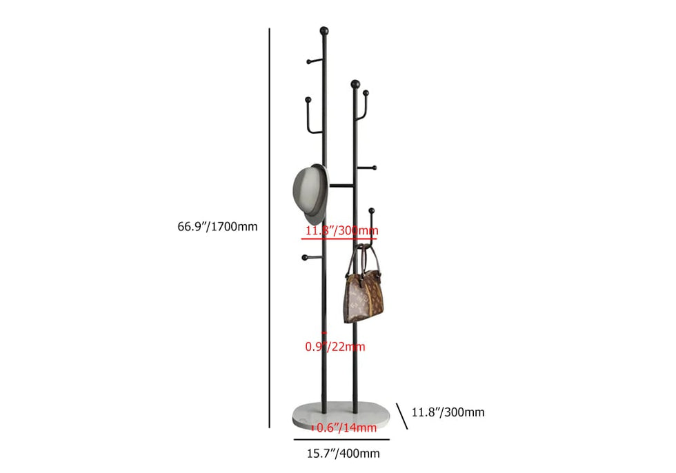 HMR - Standing Coat Rack with 7 Hooks