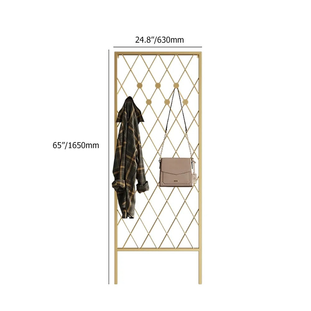 HMR - Entryway Wall Mounted Corner Coat Rack with Hooks in Gold