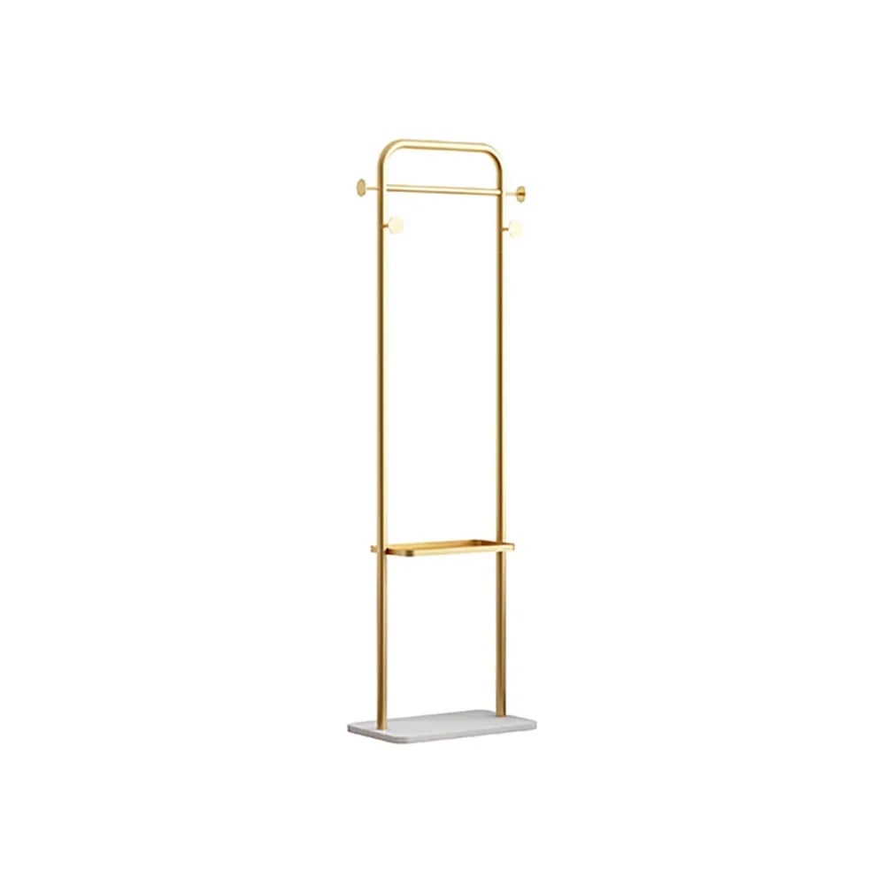 HMR - Modern Freestanding Rail Cloth Rack with Marble Base