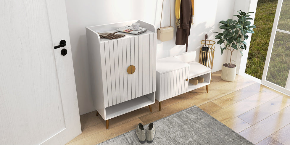 HMR - Chic Marble-Pillar-Style Umbrella Stand in Metal