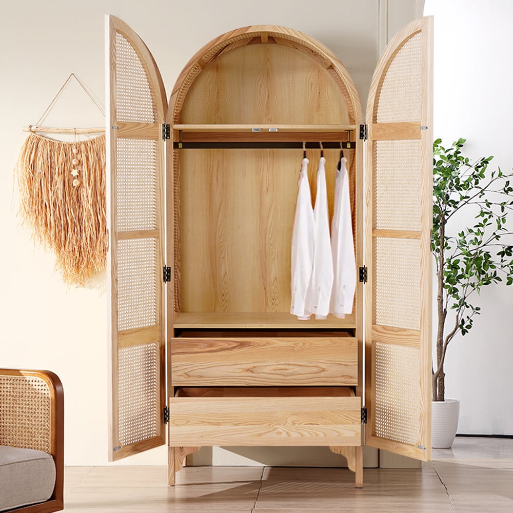 HMR - Bedroom Clothing Armoire with Hidden 2 Doors and Drawers