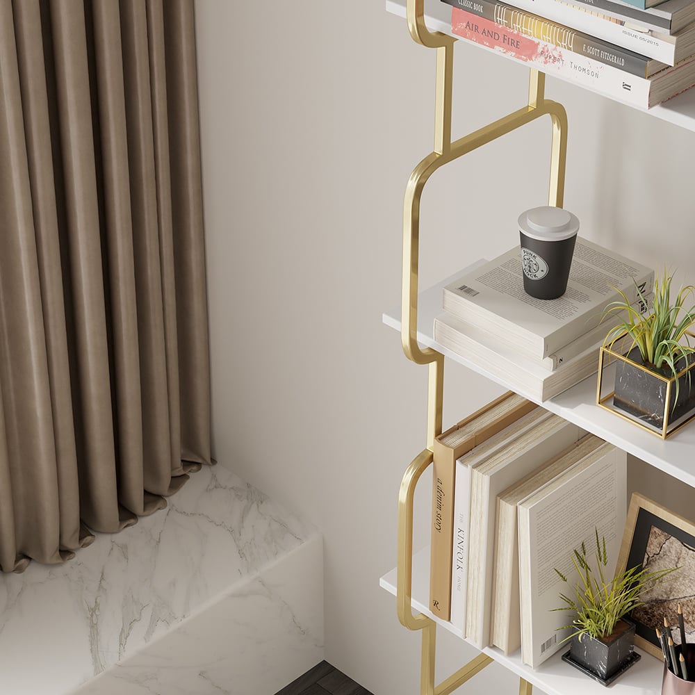 HMR - Modern Freestanding 32" Etagere Bookshelf