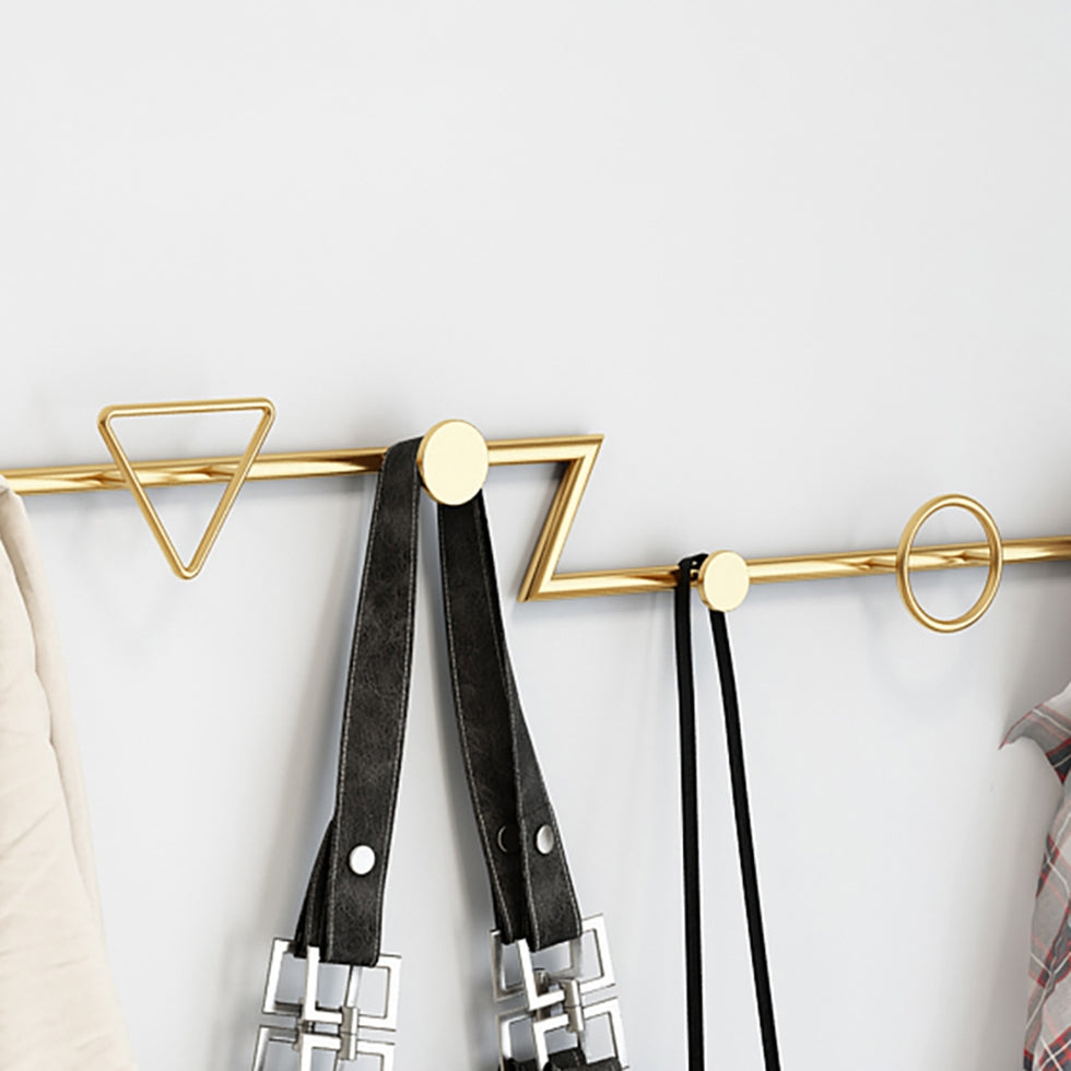 HMR - Wall-Mounted Coat Rack with a Shelf in Gold and White