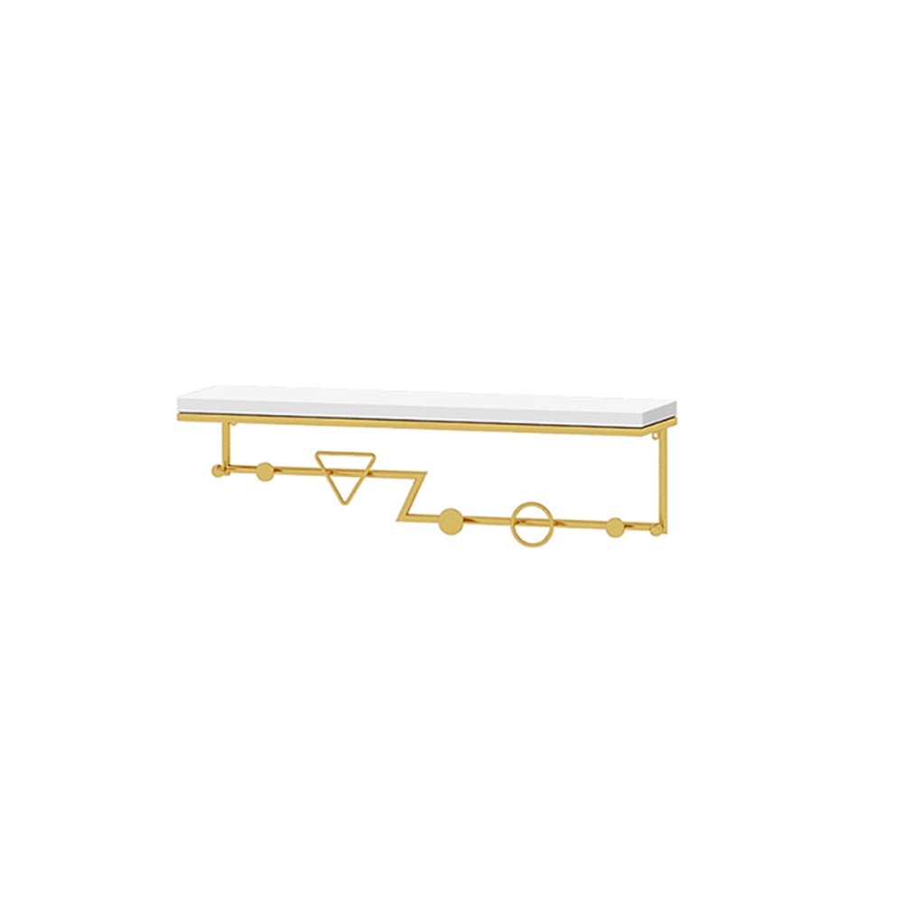 HMR - Wall-Mounted Coat Rack with a Shelf in Gold and White