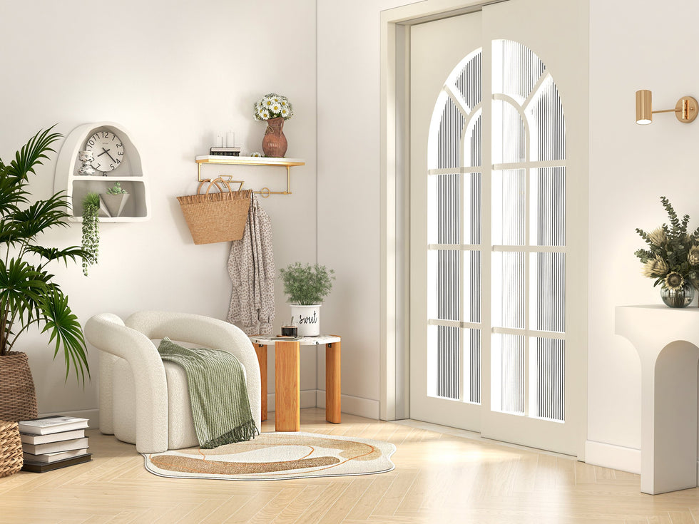 HMR - Wall-Mounted Coat Rack with a Shelf in Gold and White