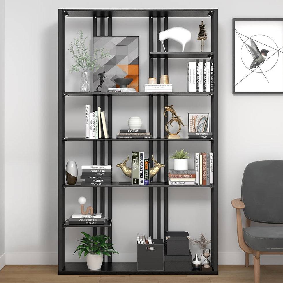 HMR - Modern Etagere Bookshelf with 6-Shelf