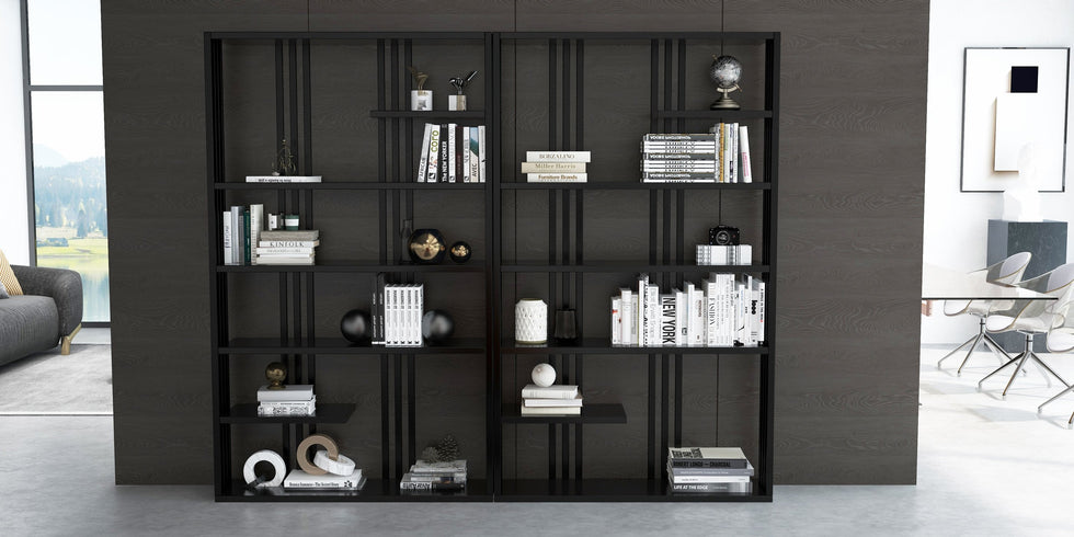 HMR - Modern Etagere Bookshelf with 6-Shelf