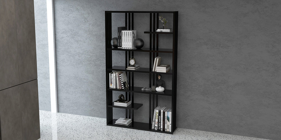 HMR - Modern Etagere Bookshelf with 6-Shelf