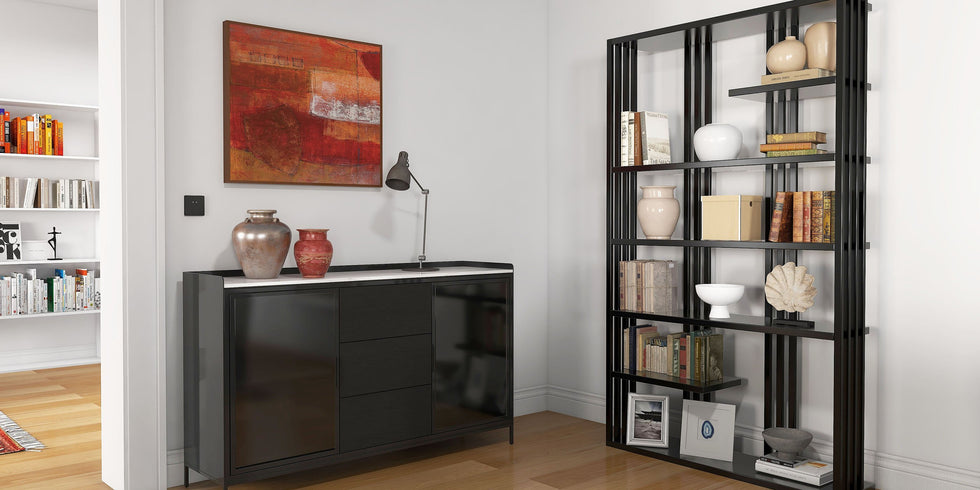 HMR - Modern Etagere Bookshelf with 6-Shelf