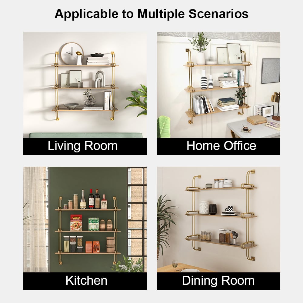 HMR - Luxury 3-Tier 39" Floating Shelves Wall Shelf